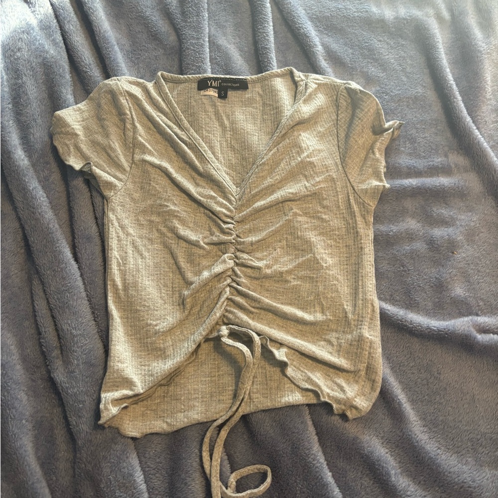 Gray Ruched Women's crop Top